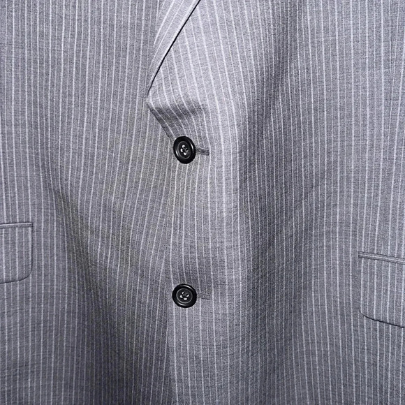 Burberry Gray Pinstripe Suit Jacket Size 54R - Picture 8 of 10